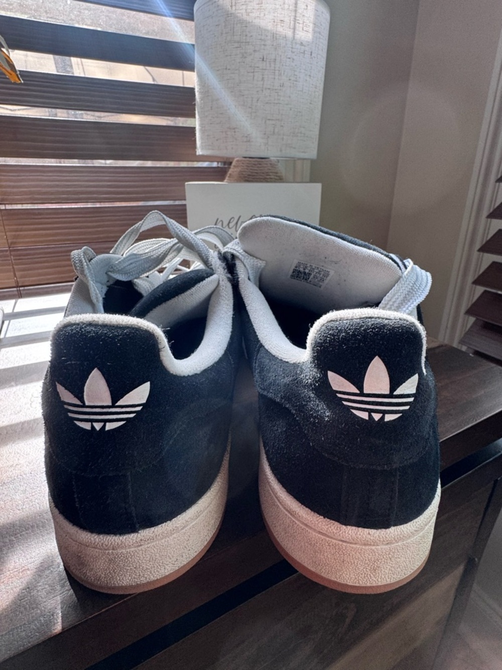 adidas Campus Suede Sneaker - Black & White with Gum Sole-price firm - Picture 8 of 11